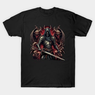 Shadow Sentinel - Dark Demon Warrior Tee T-Shirt